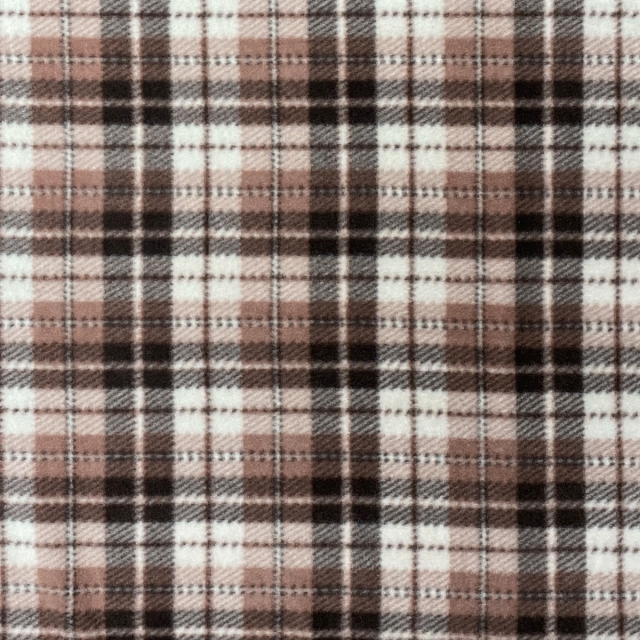 Camel Plaid Fleece Fabric